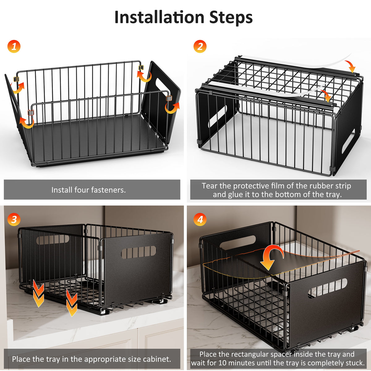PrettyCare Pull Out Organizer Expandable Slide Out Drawer, pul