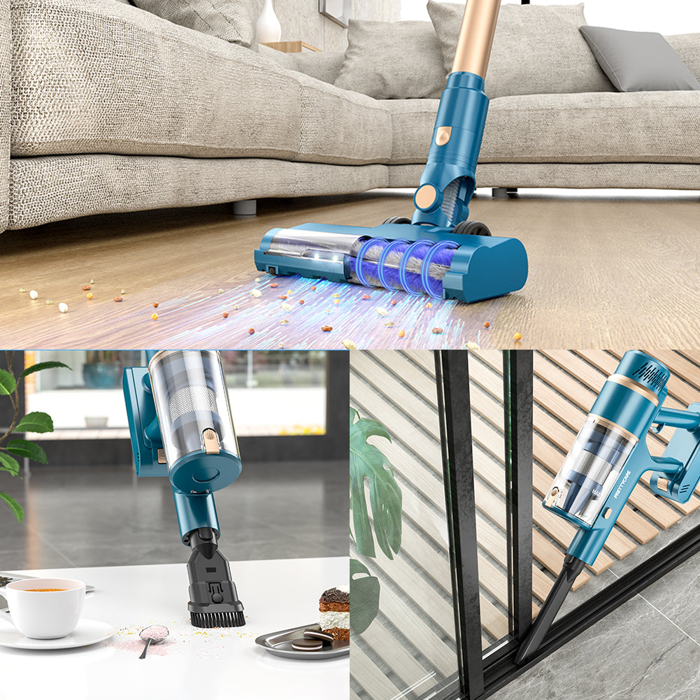 PRETTYCARE P2 Long Battery Life Cordless Vacuum Cleaner for Hardwood F