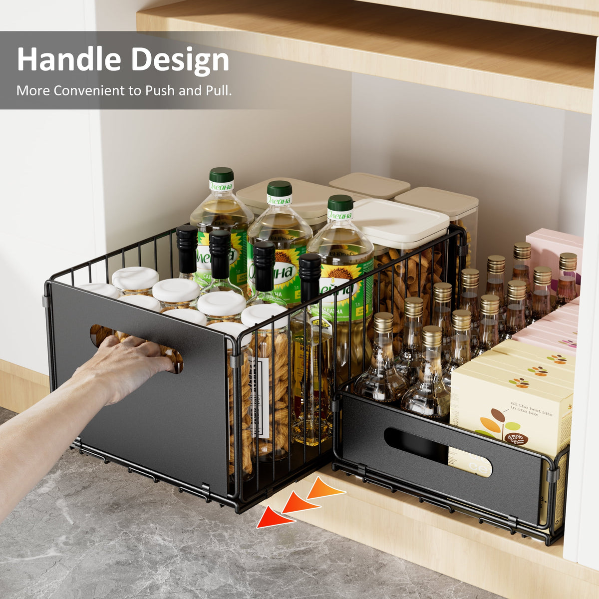 PrettyCare Pull Out Cabinet Organizer Expandable Slide Out Drawer, pul ...