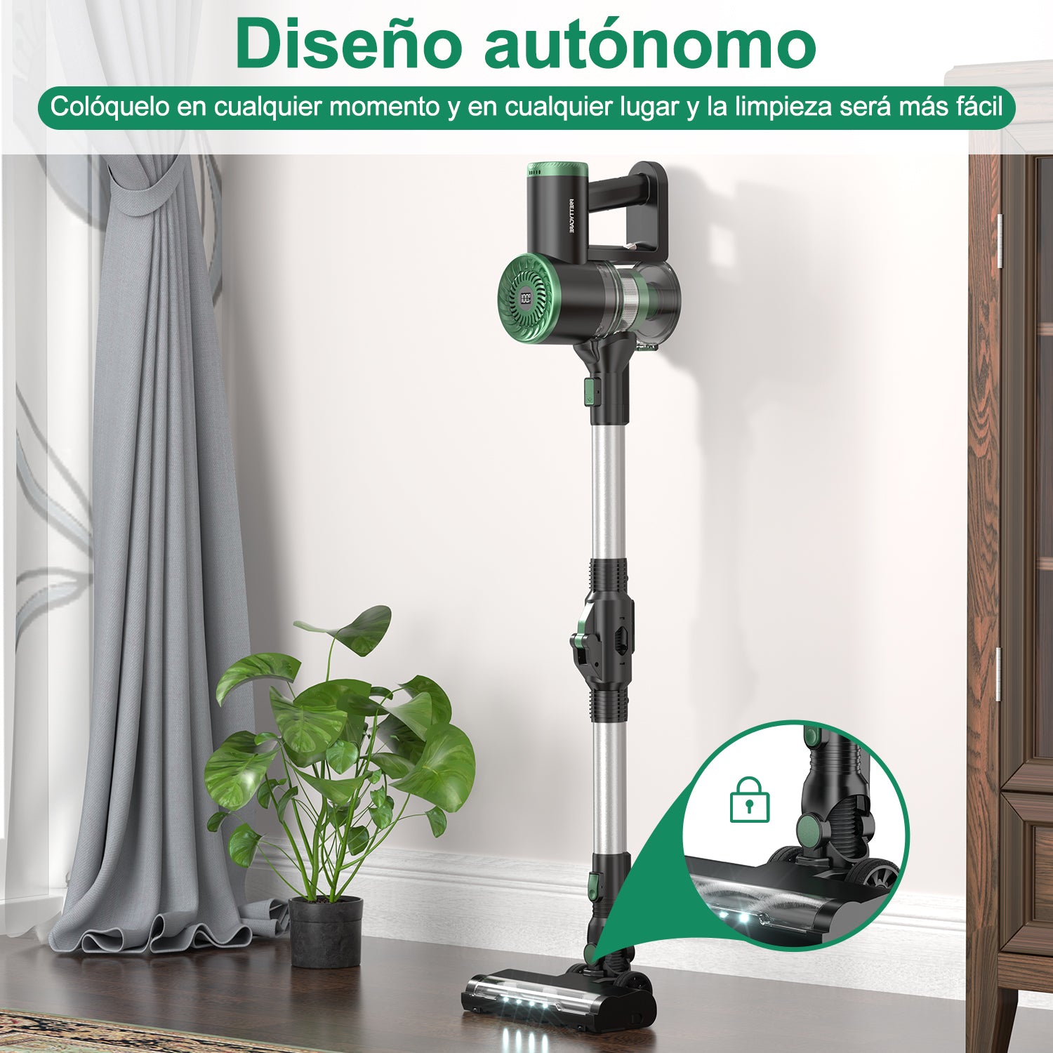 PrettyCare 25Kpa Cordless Stick Vacuum Cleaner Rechargeable for